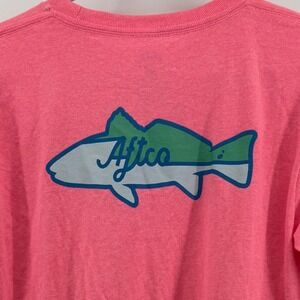 AFTCO Red Hot Pink Heather Long Sleeve Fish Graphic T-Shirt  Womens Medium NWT